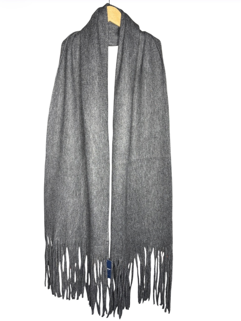 Lucky Brand | Gray Fringe Scarf Wrap Oversized Soft Cozy Winter | One Size - Picture 3 of 6